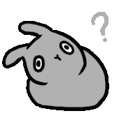 a cartoon of a rabbit with a question mark above its head