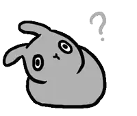 a cartoon of a rabbit with a question mark above its head