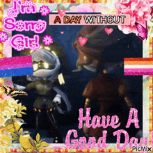 a picture that says sorry girl a day without and have a good day