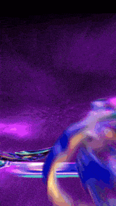 a computer generated image of a purple and blue swirl