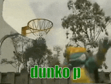 a basketball hoop with the word dunko p on the bottom