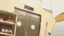 a room with a sign that says pizza