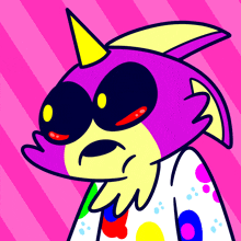 a cartoon of a clown with a unicorn horn on his head