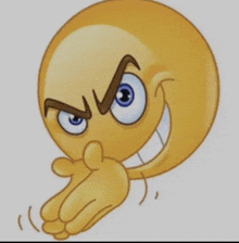 a cartoon smiley face with an angry face and a hand covering it 's mouth