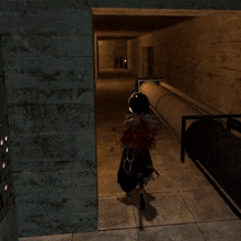 a man in a suit stands in front of an explosion in a tunnel