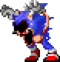a pixel art of a sonic the hedgehog holding a sword