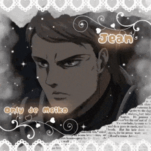 a picture of a man with the name jean on the bottom