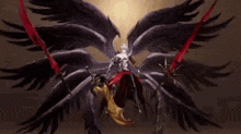 a demon with a lot of wings and a sword
