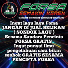 a poster that says forsa semakin keren with a man on a horse