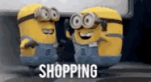 minions shopping happy