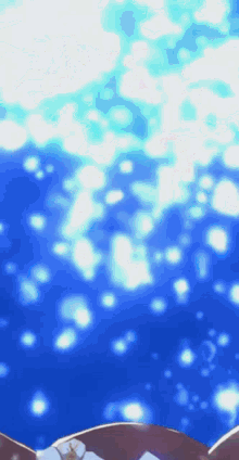 a blue background with a lot of bubbles floating in it