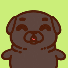 a cartoon drawing of a pig with a crescent moon in its nose