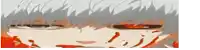 a close up of a person 's face with gray hair and red eyes
