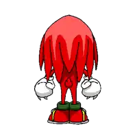a pixel art drawing of knuckles the echidna