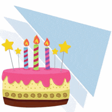 a birthday cake with candles and stars and the word felix written on it
