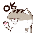 a cartoon cat is giving a thumbs up and says ok .