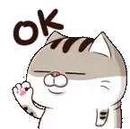 a cartoon cat is giving a thumbs up and says ok .