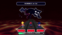 a screenshot of a video game with the words blindness on cal