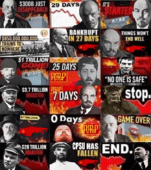 a collage of political posters including one that says " it 's started "