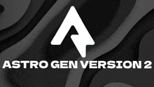 a logo for astro gen version 2 with a black background