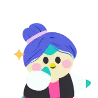 a cartoon of a woman with a bun and the words young forever