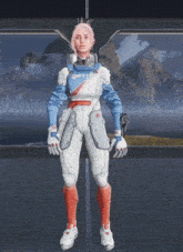 a woman in a futuristic outfit with the word drift on her chest