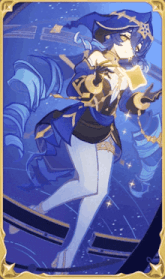 a cartoon of a girl in a blue dress with a star on her hat