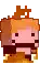 a pixel art of a person with orange hair and a crown on their head .