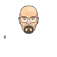 a pixel art of a man with glasses and a beard with the words i am the danger below him .