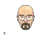a pixel art of a man with glasses and a beard with the words i am the danger below him .