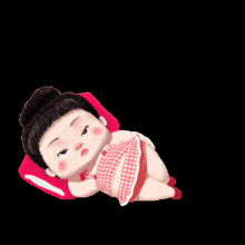 a cartoon girl is laying on her stomach with the words preeetty written on the bottom