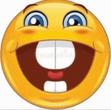 a cartoon smiley face with big teeth and a big smile
