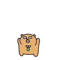 a cartoon bear is holding a pot over his head