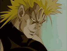 a close up of dio from jojo 's bizarre adventure with a serious look on his face
