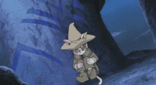 a cartoon character with a cat 's head and tail