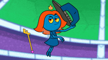 a cartoon character with a crown on her head
