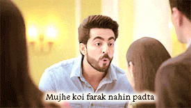 a man with a beard is talking to a group of people with a caption that says mujhekoi farak nahin padta
