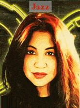 a painting of a woman with the word jazz on the bottom