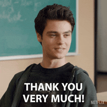 a young man says thank you very much on a netflix advertisement