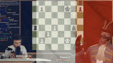 a man playing a game of chess on twitch