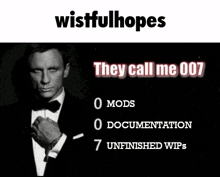 a picture of a man in a tuxedo with the words they call me 007