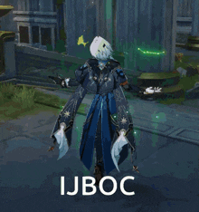 a painting of a person with the word ijboc on it