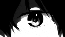a close up of a person 's eye in a black and white image .