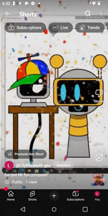 a screenshot of the shorts page of a phone