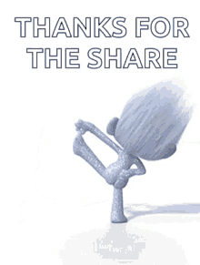 a troll dancing with the words thanks for the share on the bottom
