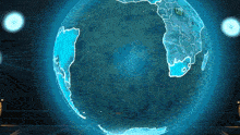 a computer generated image of a globe with a map of the world on it
