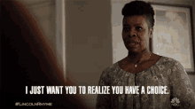 You Have A Choice Claire GIF - You Have A Choice Claire Lincoln Rhyme GIFs