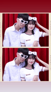 a boy and a girl are posing for a picture with the date 08-05-2023