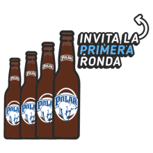 cerveza venezuela beer bottles invita la primera ronda polar ice beer