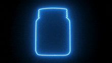 a neon sign of a mason jar is lit up in the dark